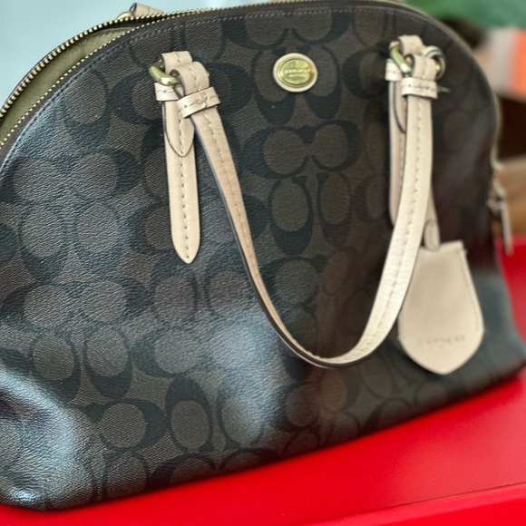 Coach Handbags - Coach F26184 Peyton Signature Cora Domed Satchel